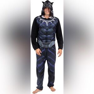 Marvel Avengers Black Panther Black and Dark Purple Hooded Pajamas Costume Suit